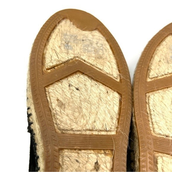 French Connection Women's Lucya‎ Black Leather Peep Toe Espadrille Sandals Shoes - Picture 10 of 16